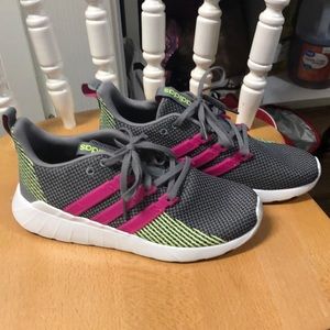 Adidas Sneakers Women Size 8 Gray Pink Green